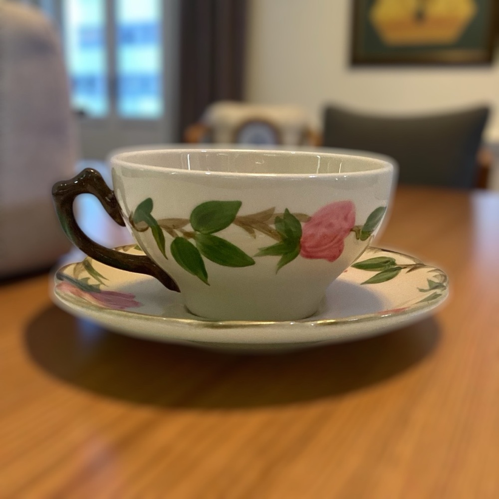 Vintage Franciscan Desert Rose Tea Cup with Saucer USA Coffee Mug Set